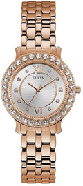 Guess Blush Ladies Watch with Rose Gold Bracelet and Silver Sunray Dial W1062L3
