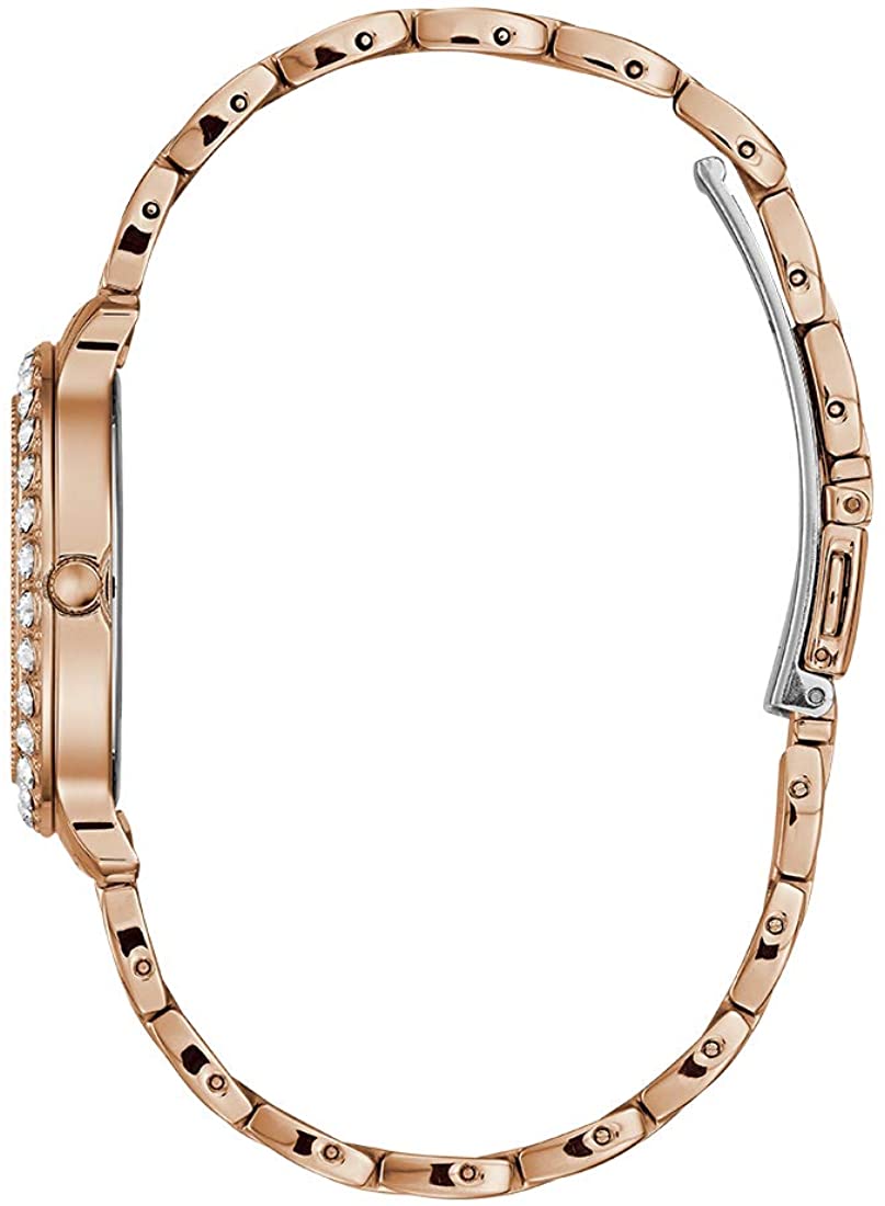 Guess Blush Ladies Watch with Rose Gold Bracelet and Silver Sunray Dial W1062L3