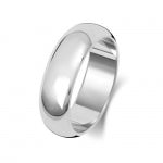 Band Priodas Siâp D 6mm Aur Gwyn 9ct