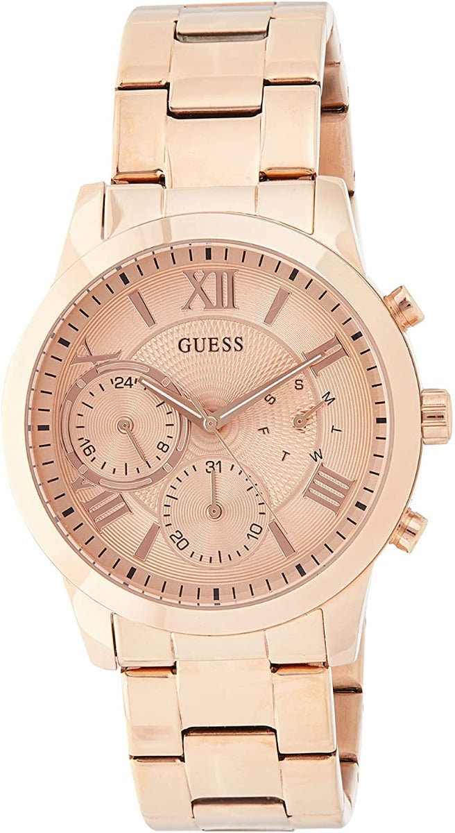 Guess Solar Ladies Watch with Rose Gold Dial and Rose Gold Bracelet W1070L3