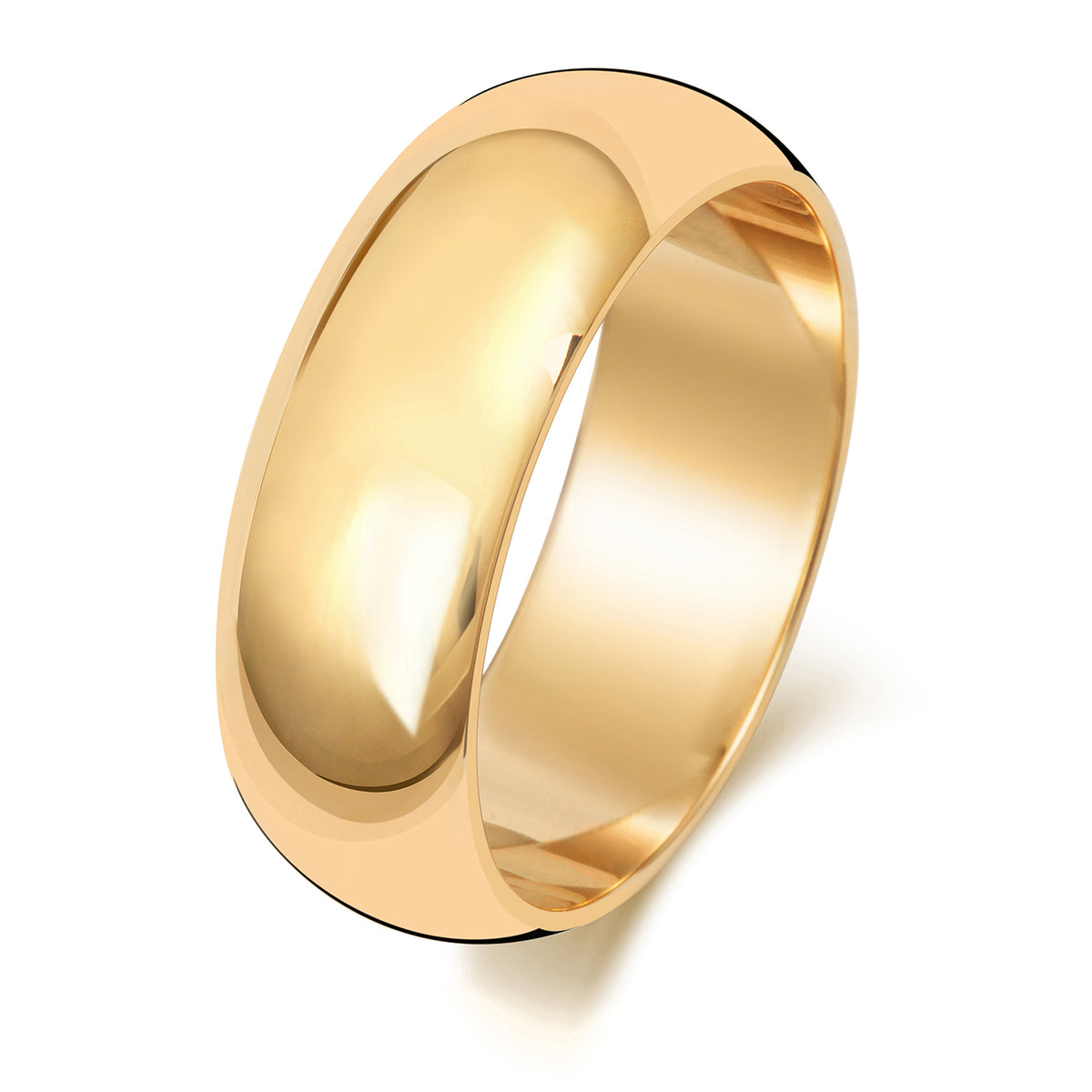 9ct Yellow Gold 7mm D Shape Wedding Band W107M