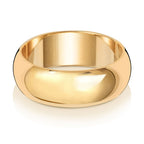 9ct Yellow Gold 7mm D Shape Wedding Band W107M