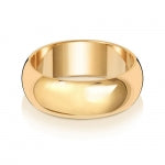9ct Yellow Gold 7mm D Shape Wedding Band W107M