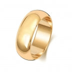 9ct Yellow Gold 7mm D Shape Wedding Band W107M