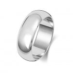 9ct White Gold 7mm D Shape Wedding Band