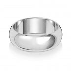 9ct White Gold 7mm D Shape Wedding Band
