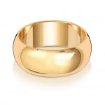 9ct Yellow Gold 8mm D Shape Wedding Band