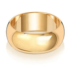 9ct Yellow Gold 8mm D Shape Wedding Band