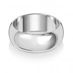 Band Priodas Siâp D 8mm Aur Gwyn 9ct