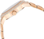 Gwylio Ieir Gwely Bedazzle gyda Strap Dur Di-staen Aur Rhosyn W1097L3