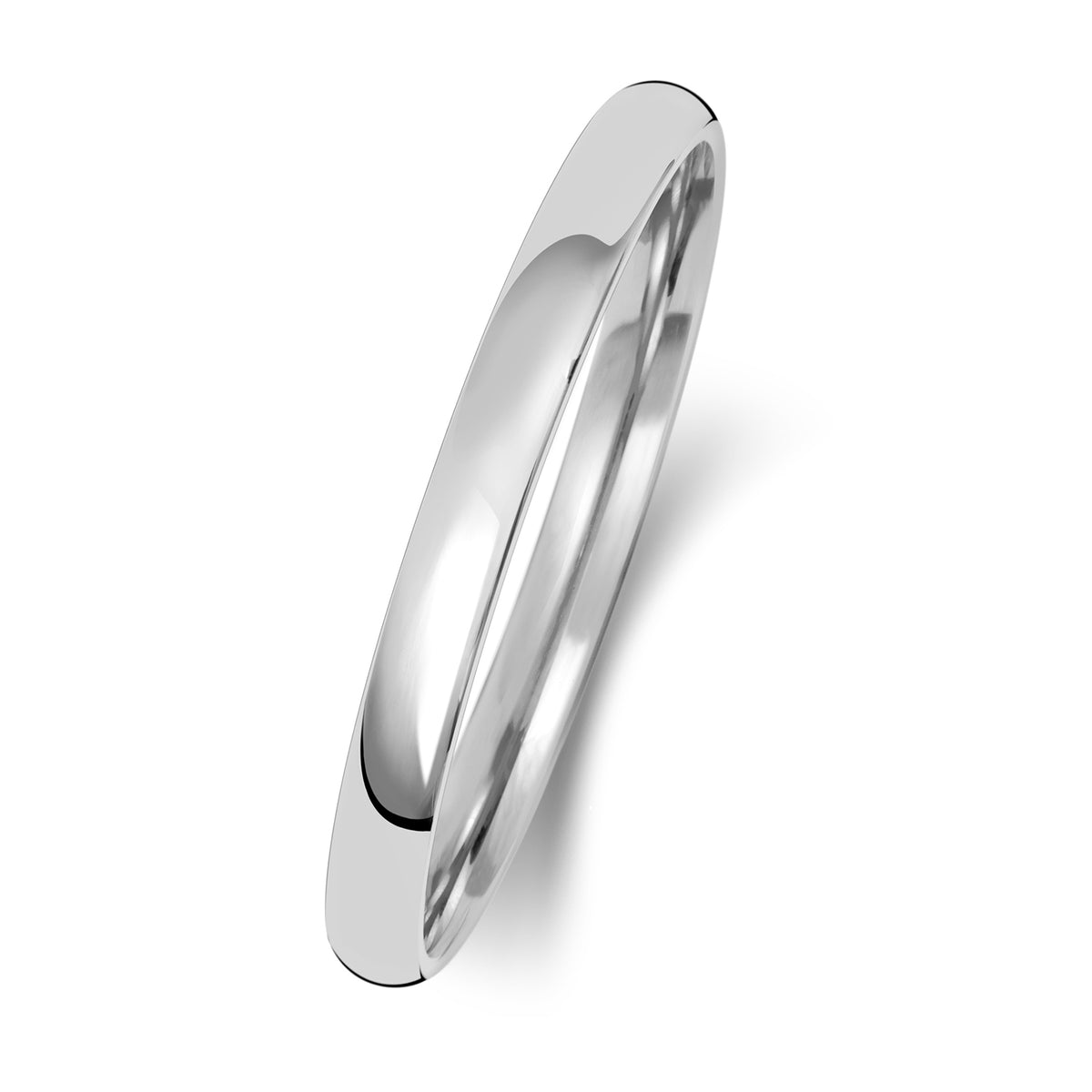 9ct White Gold 2mm Court Wedding Band