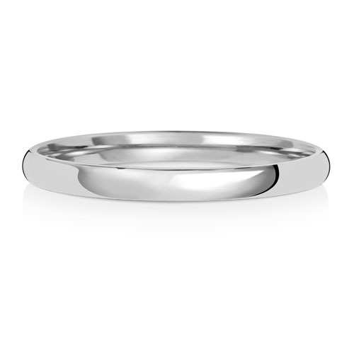 Band Priodas Llys Aur Gwyn 9ct 2mm