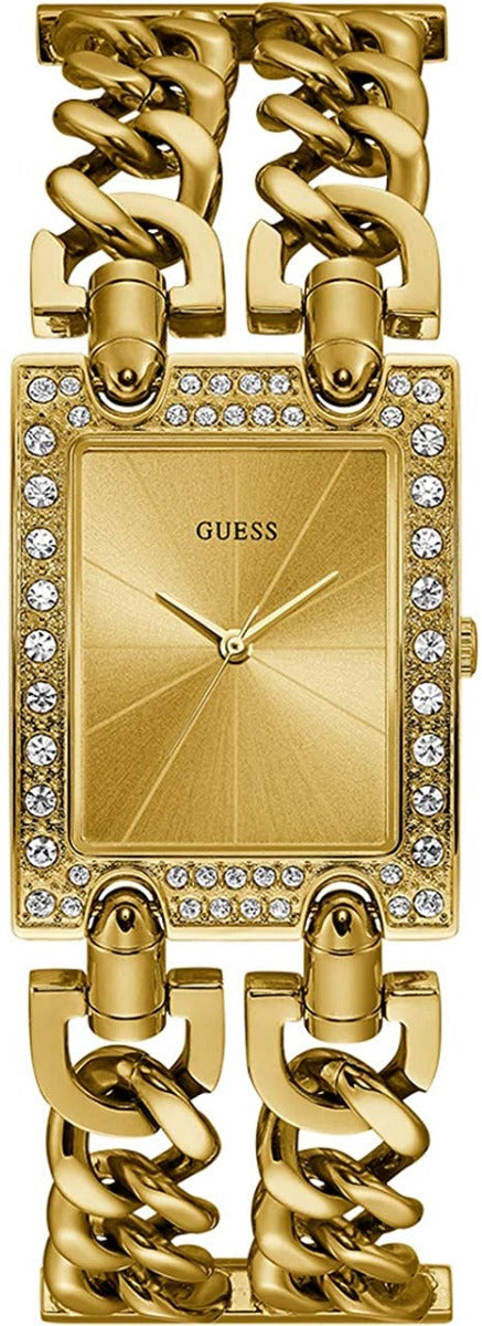 Guess Mod Heavy Metal Ladies Watch with Double Curb Gold Bracelet W1121L2