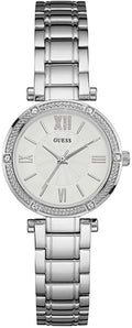 Gwylio Merched Guess Mini Park Ave South gyda Breichled Arian W1134L1