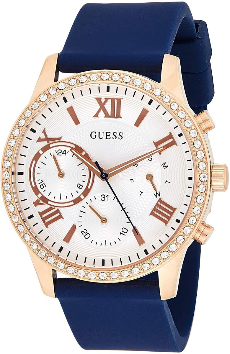 Guess Solar Ladies Watch with Blue Silicone Strap W1135L3