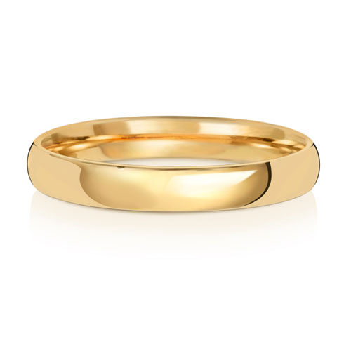 Band Priodas Llys Aur Melyn 9ct 3mm