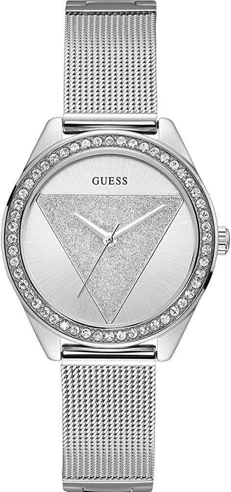 Guess Tri Glitz Ladies Watch with Silver Dial and Milanese Strap W1142L1