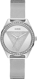 Guess Tri Glitz Ladies Watch with Silver Dial and Milanese Strap W1142L1