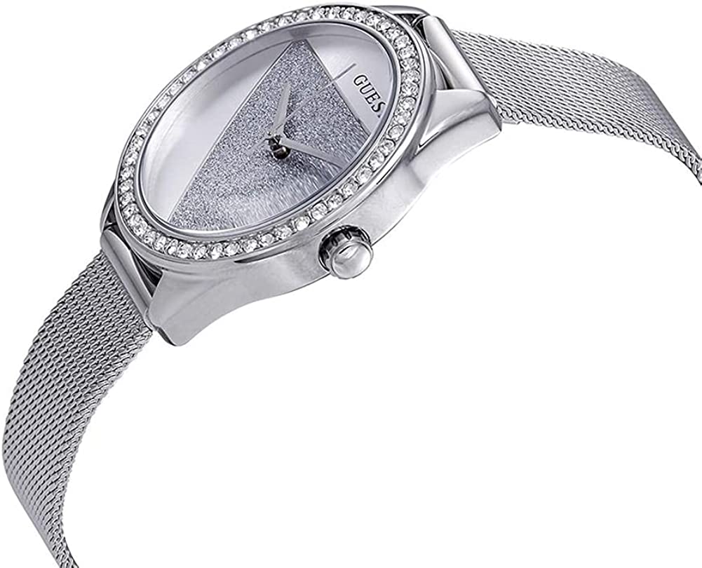 Guess Tri Glitz Ladies Watch with Silver Dial and Milanese Strap W1142L1