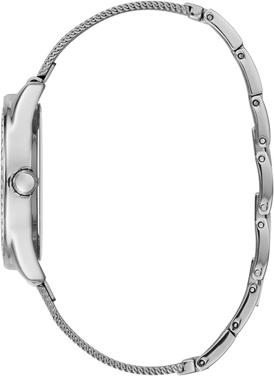 Guess Tri Glitz Ladies Watch with Silver Dial and Milanese Strap W1142L1