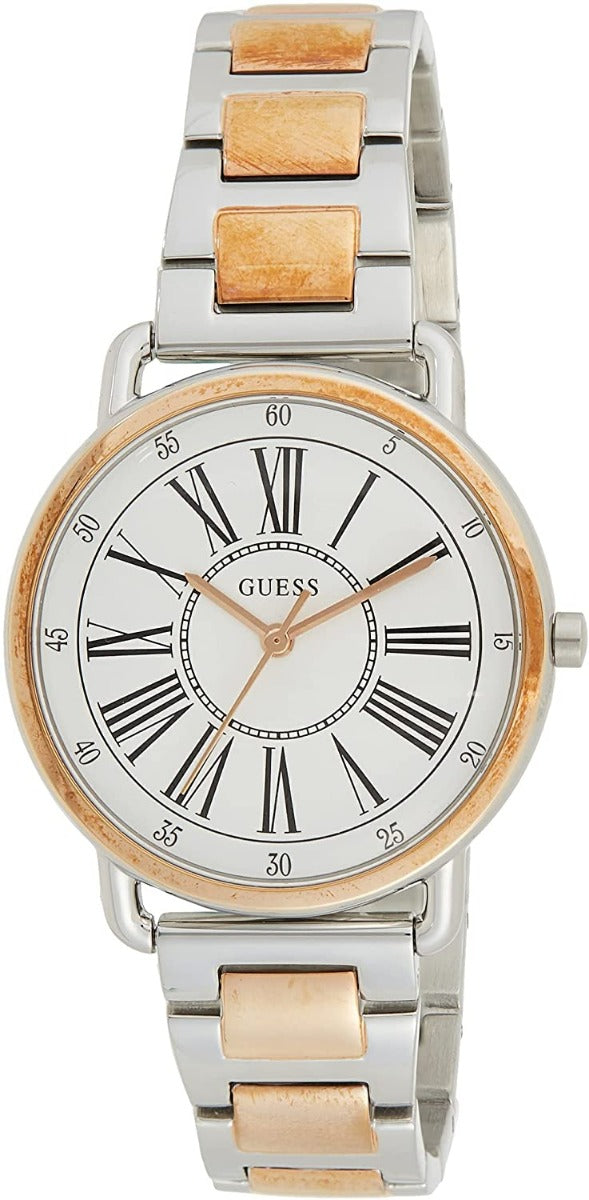 Guess Jackie Ladies Watch with Two Tone Bracelet and White Dial W1148L4