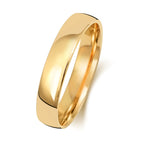 Band Briodas Llys 4mm Aur Melyn 9ct