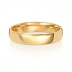 Band Briodas Llys 4mm Aur Melyn 9ct