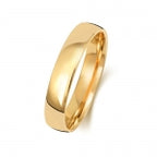 Band Briodas Llys 4mm Aur Melyn 9ct