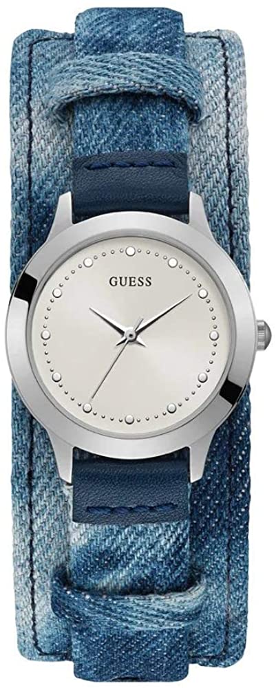 Gwylio Merched Guess Chelsea gyda Strap Denim Glas W1151L3