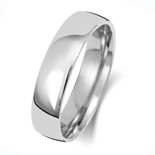 Band Priodas Llys Aur Gwyn 9ct 5mm