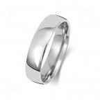 Band Priodas Llys Aur Gwyn 9ct 5mm