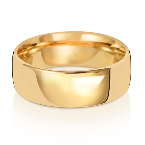 Band Priodas Llys Aur Melyn 9ct 7mm