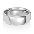 9ct White Gold 7mm Court Wedding Band