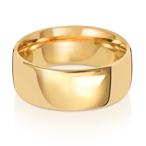 9ct Yellow Gold 8mm Court Wedding Band
