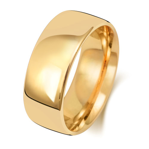 9ct Yellow Gold 8mm Court Wedding Band