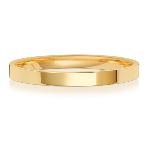 9ct Yellow Gold 2mm Flat Court Wedding Band