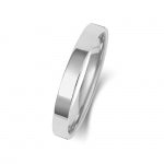 Band Priodas Llys Fflat 2.5mm Aur Gwyn 9ct