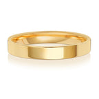 Band Priodas Llys Fflat 3mm Aur Melyn 9ct