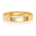 Band Priodas Llys Fflat 3mm Aur Melyn 9ct