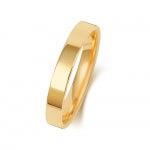 Band Priodas Llys Fflat 3mm Aur Melyn 9ct