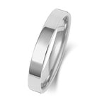 9ct White Gold 3mm Flat Court Wedding Band
