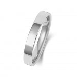 9ct White Gold 3mm Flat Court Wedding Band