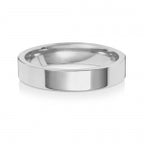 9ct White Gold 4mm Flat Court Wedding Band