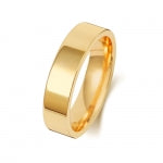 Band Briodas Fflat 9ct Aur Melyn 5mm