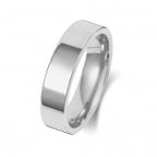 9ct White Gold 5mm Flat Court Wedding Band
