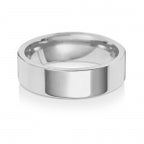 9ct White Gold 6mm Flat Court Wedding Band