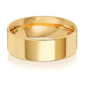 Band Efydd Priodas Llys Fflat 7mm Aur Melyn 9ct