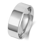 9ct White Gold 7mm Flat Court Wedding Band