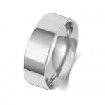 9ct White Gold 7mm Flat Court Wedding Band