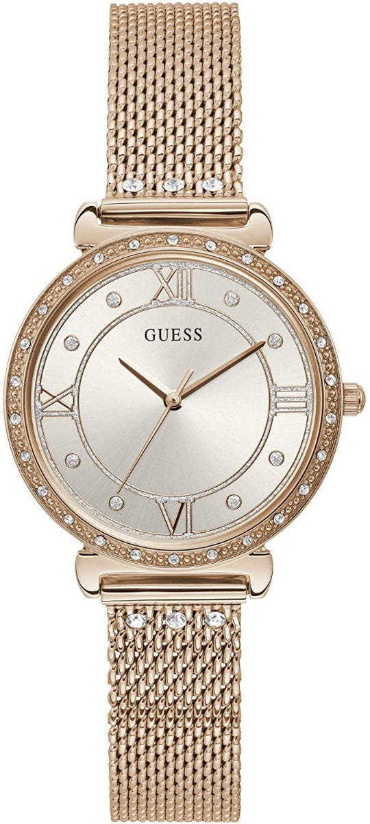 Gwylio Merched Guess Jewel gyda Strap Milanese Aur Rosyn W1289L3
